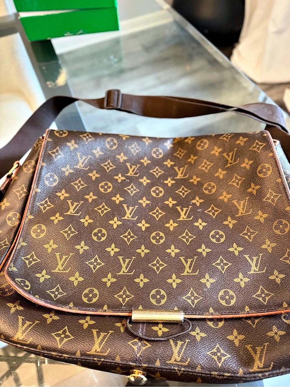 Louis Vuitton Monogram Canvas Messenger Bag in Brown and Tan